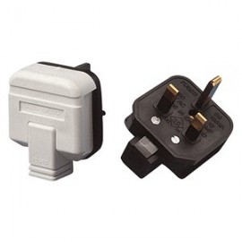 Black Rubber 3 Pin Plug