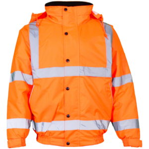 Orange Fleece-Lined Bomber Jacket