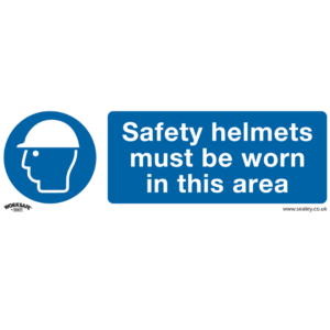 Sealey "Safety Helmets Must Be Worn In This Area" Safety Sign