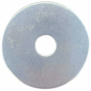 Metal repair washers with large outer diameter and central hole, ideal for distributing load and reinforcing damaged surfaces.