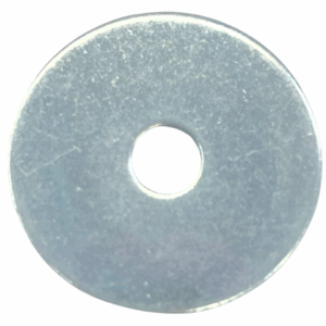 Metal repair washers with large outer diameter and central hole, ideal for distributing load and reinforcing damaged surfaces.